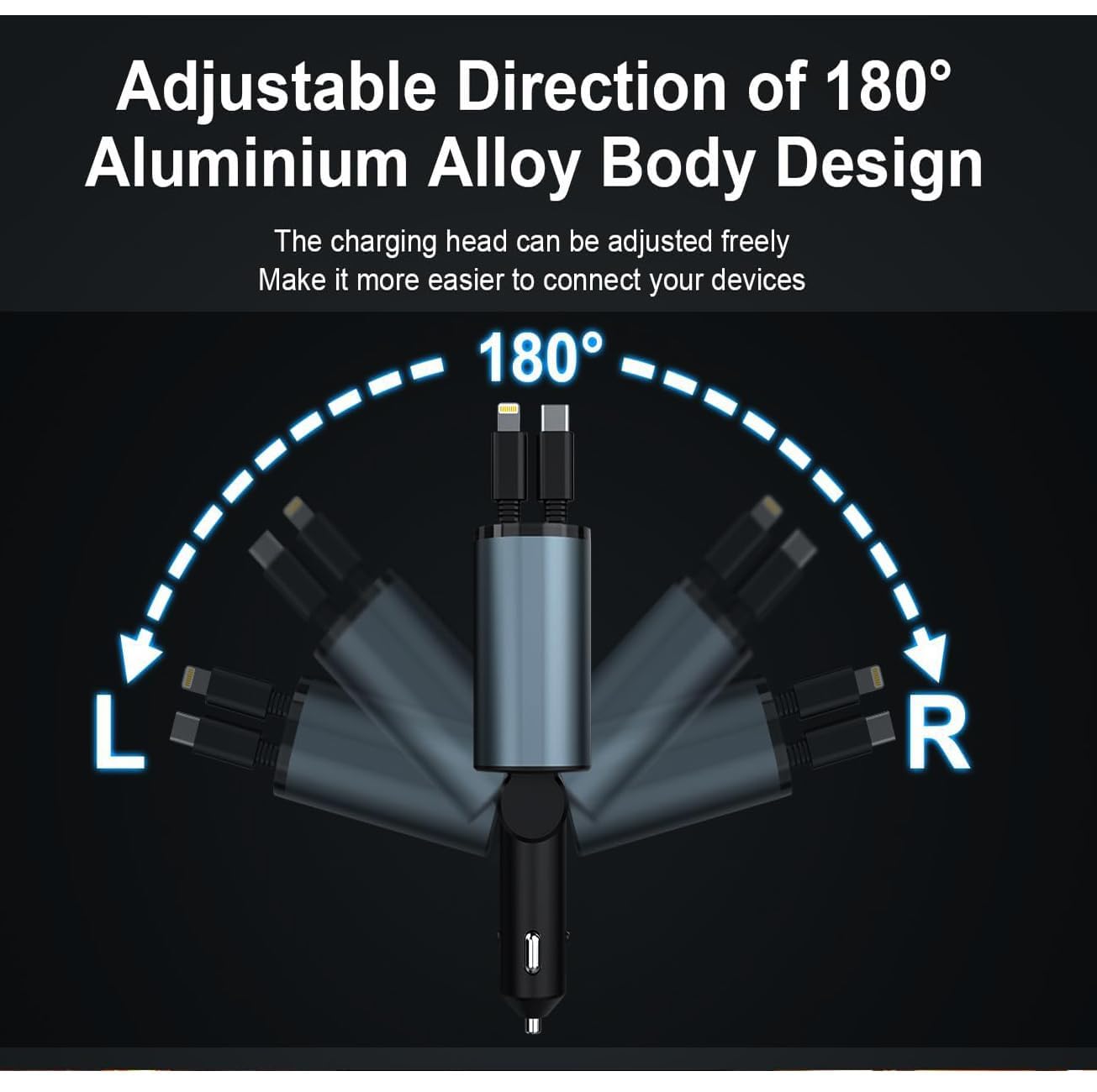4 in 1 RETRACTABLE CAR CHARGER
