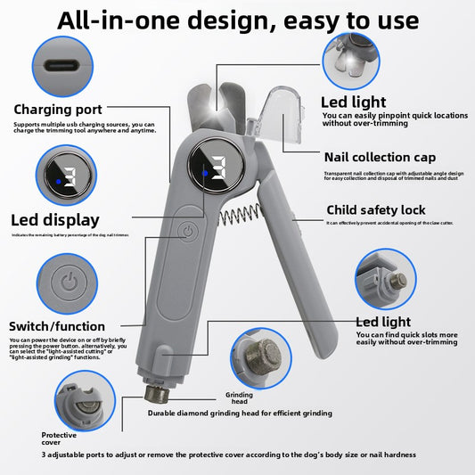 Electric Pet Nail Grinder Trimmer